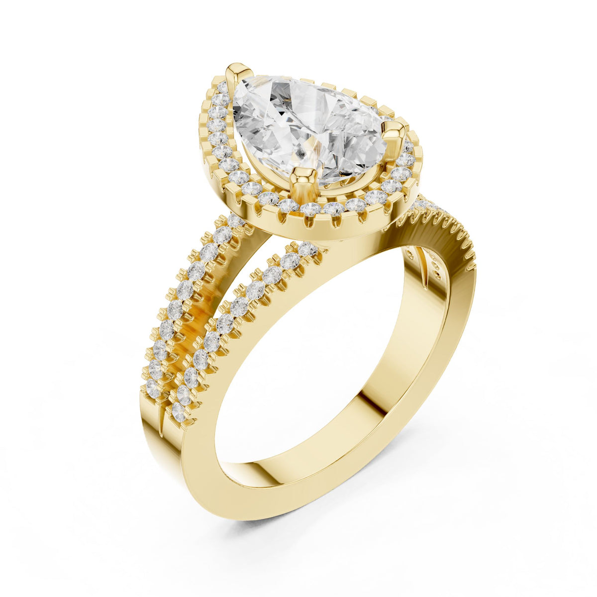 Pear Halo Lab Grown Diamond Engagement Ring