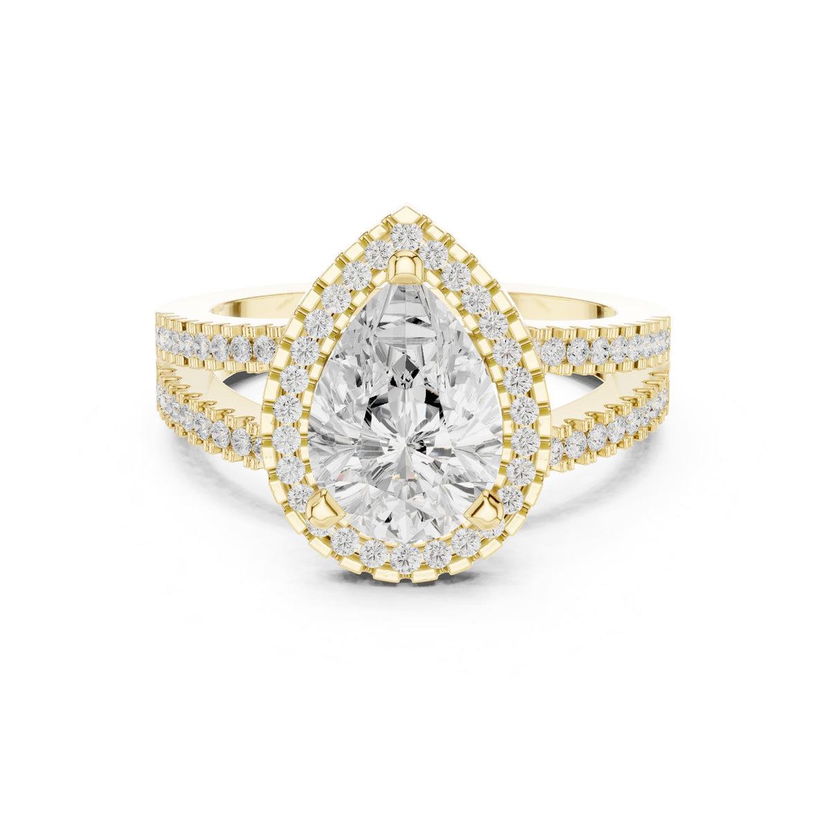 Pear Halo Lab Grown Diamond Engagement Ring