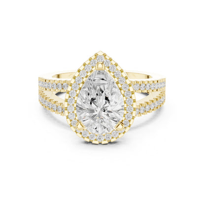 Pear Halo Lab Grown Diamond Engagement Ring