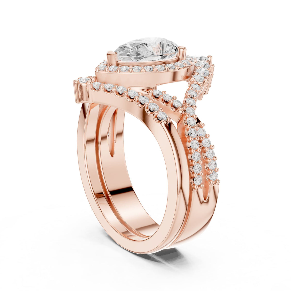 Pear Halo Lab Grown Diamond Engagement Ring