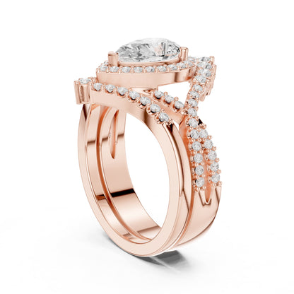 Pear Halo Lab Grown Diamond Engagement Ring