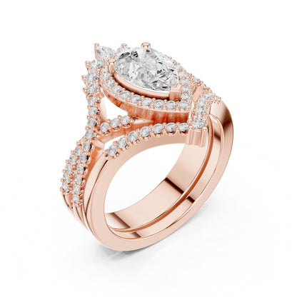 Pear Halo Lab Grown Diamond Engagement Ring