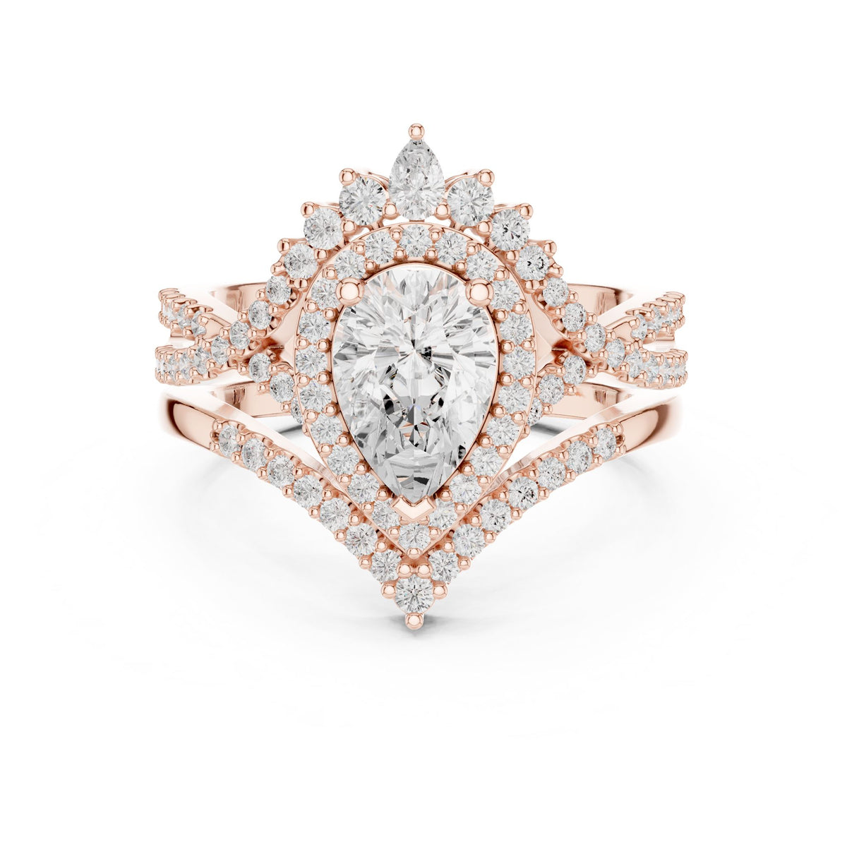 Pear Halo Lab Grown Diamond Engagement Ring