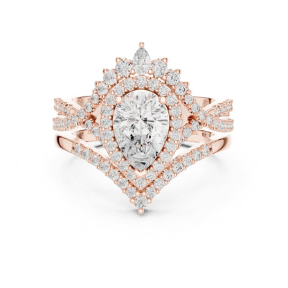 Pear Halo Lab Grown Diamond Engagement Ring