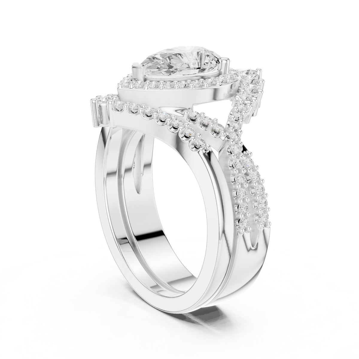 Pear Halo Lab Grown Diamond Engagement Ring