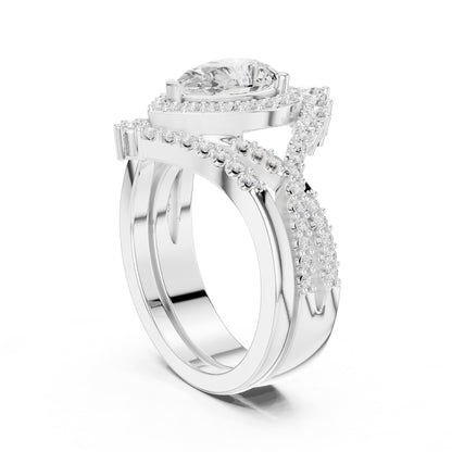 Pear Halo Lab Grown Diamond Engagement Ring