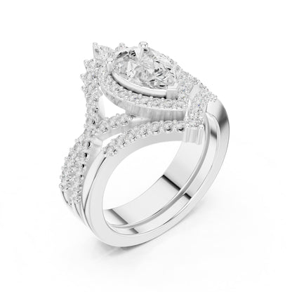 Pear Halo Lab Grown Diamond Engagement Ring