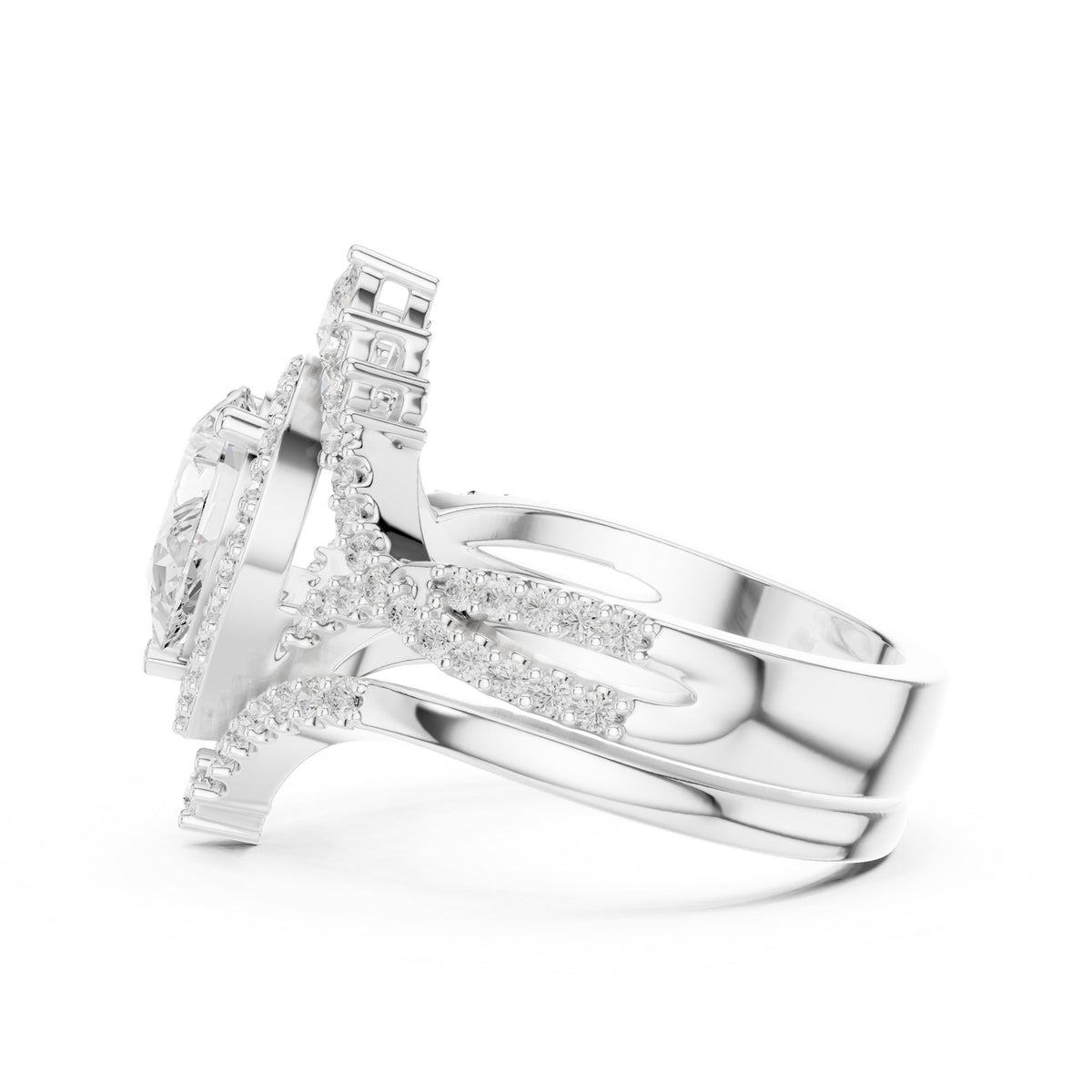 Pear Halo Lab Grown Diamond Engagement Ring