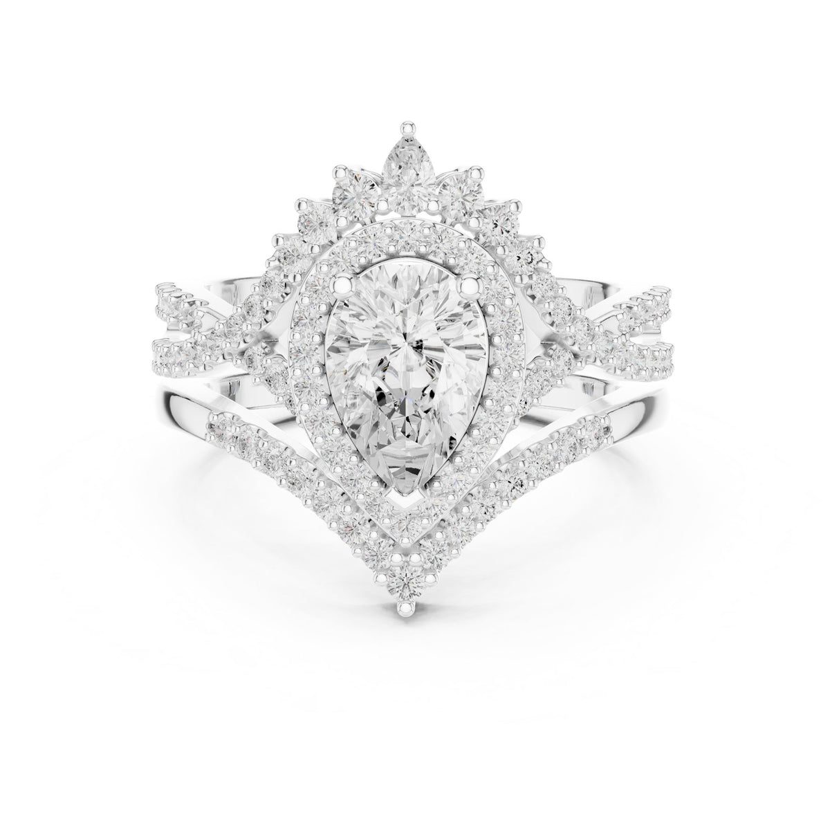 Pear Halo Lab Grown Diamond Engagement Ring