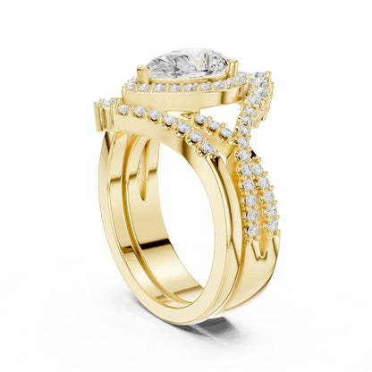 Pear Halo Lab Grown Diamond Engagement Ring