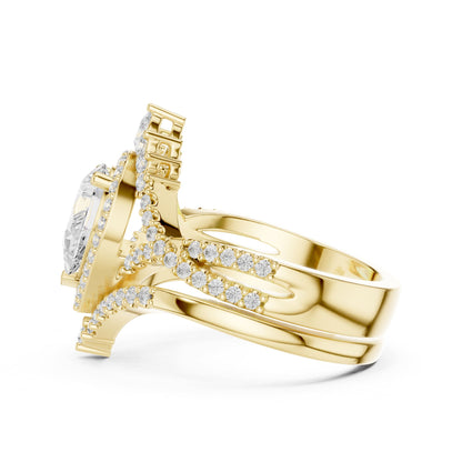 Pear Halo Lab Grown Diamond Engagement Ring
