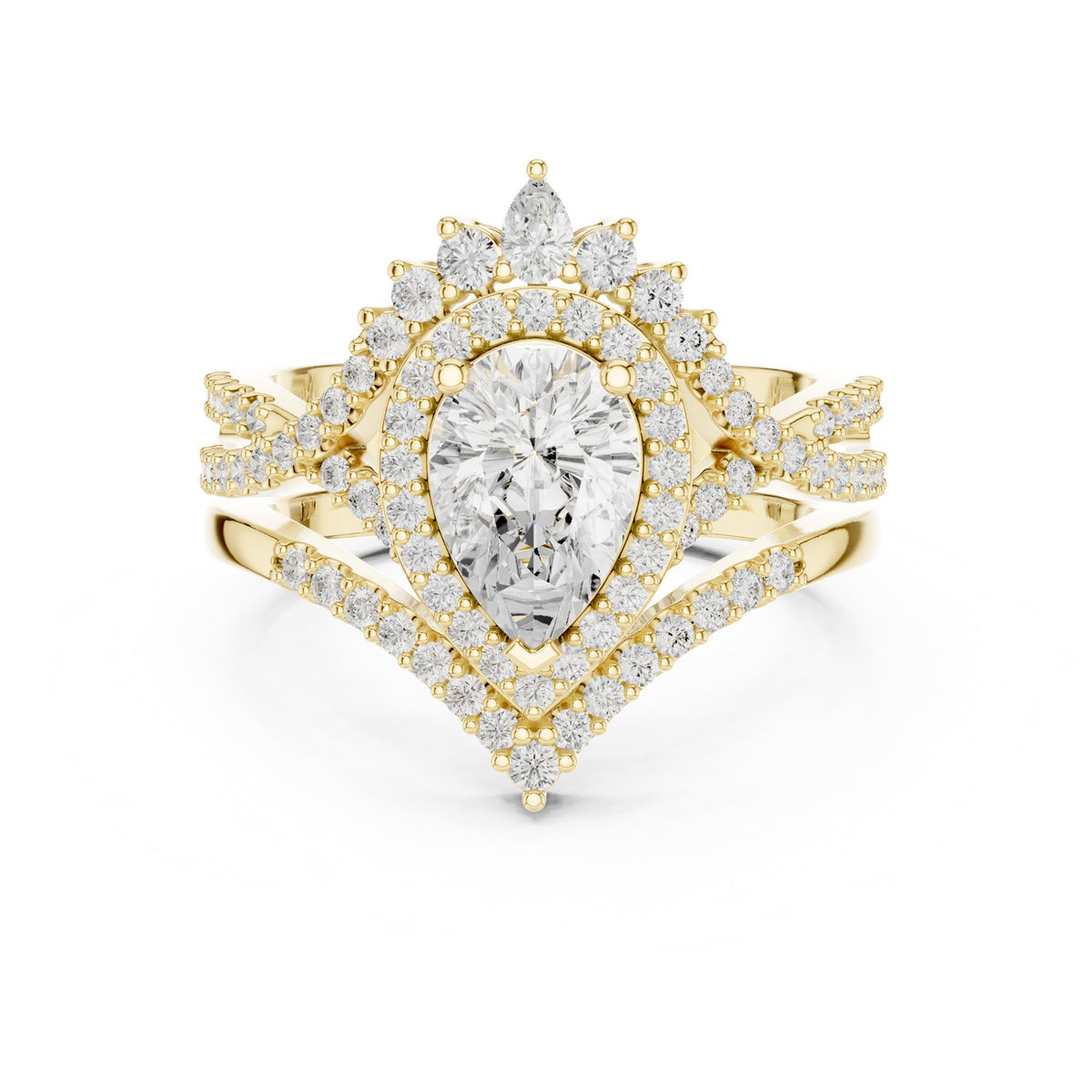 Pear Halo Lab Grown Diamond Engagement Ring