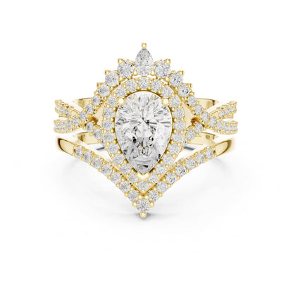 Pear Halo Lab Grown Diamond Engagement Ring