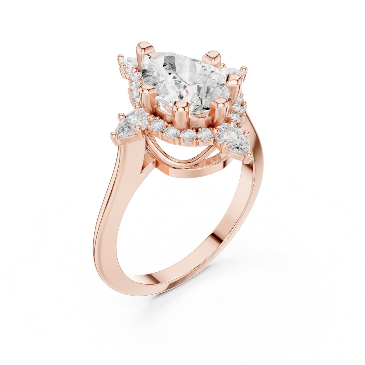 Pear Halo Lab Grown Diamond Engagement Ring