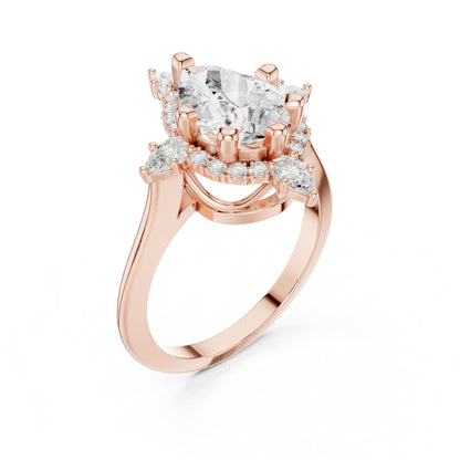 Pear Halo Lab Grown Diamond Engagement Ring
