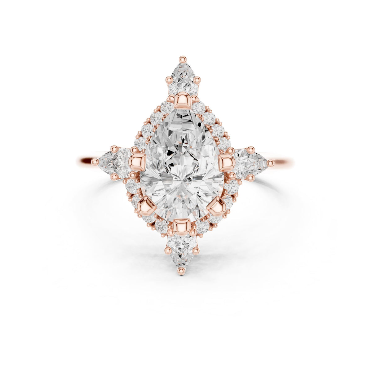 Pear Halo Lab Grown Diamond Engagement Ring