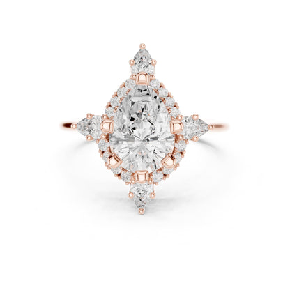 Pear Halo Lab Grown Diamond Engagement Ring