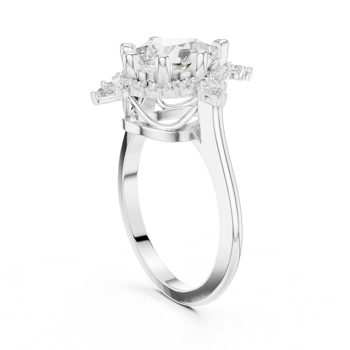 Pear Halo Lab Grown Diamond Engagement Ring