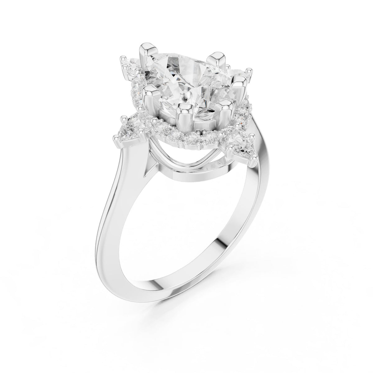 Pear Halo Lab Grown Diamond Engagement Ring