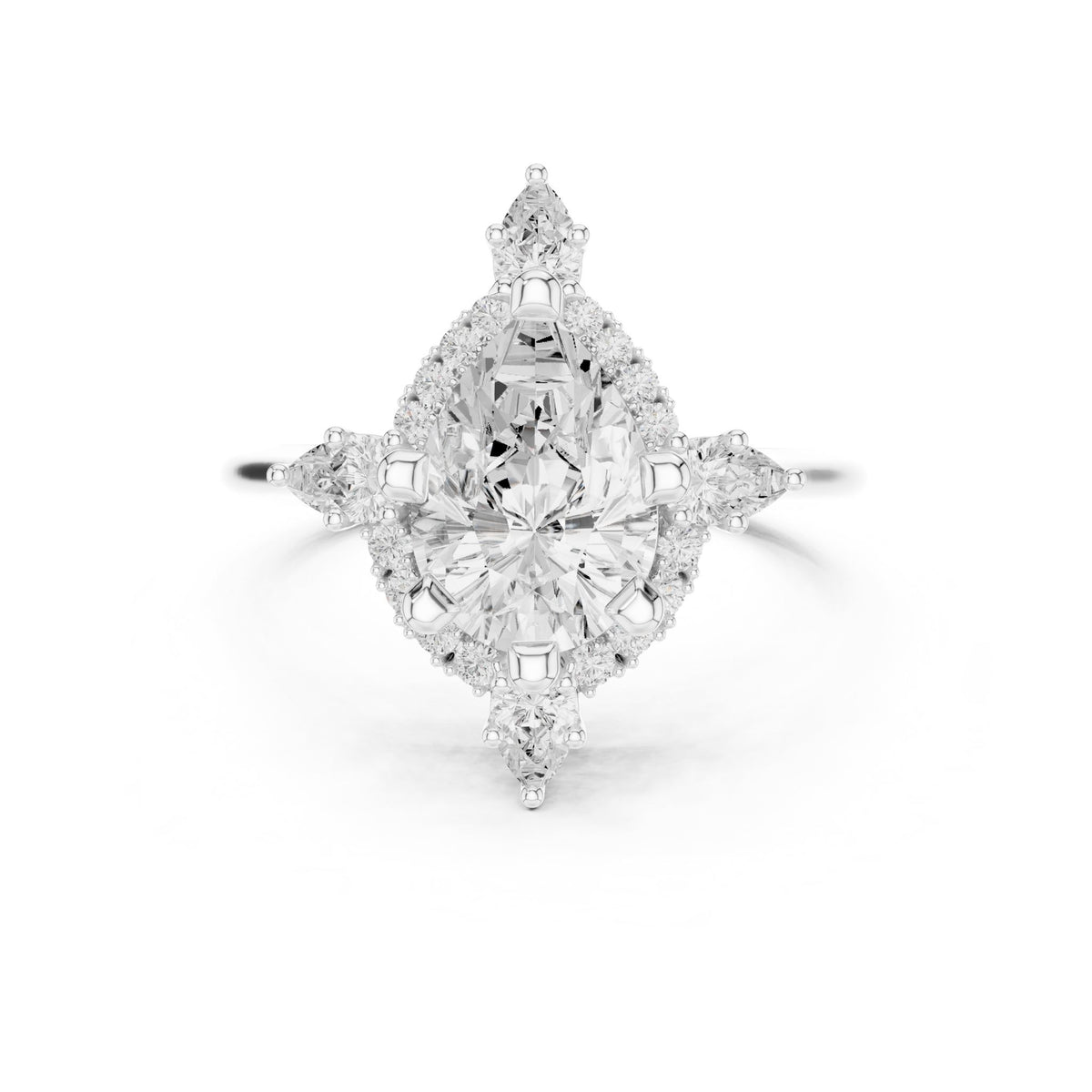 Pear Halo Lab Grown Diamond Engagement Ring