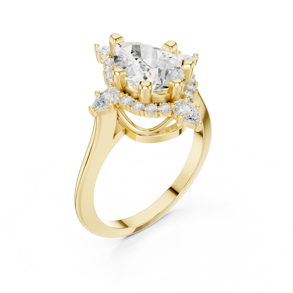 Pear Halo Lab Grown Diamond Engagement Ring