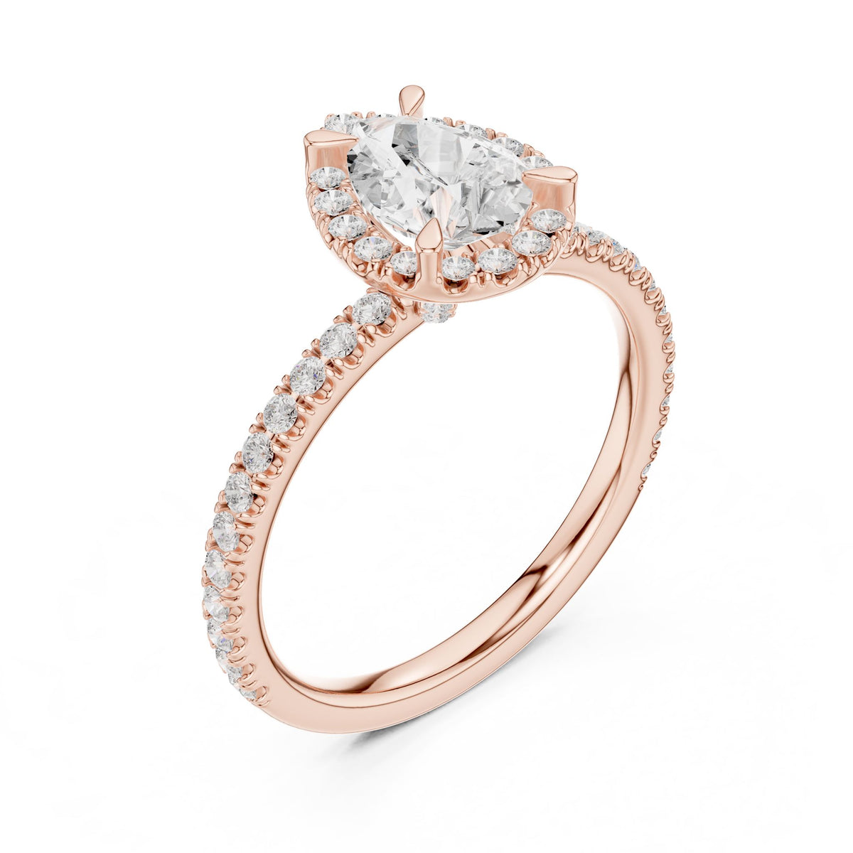 Pear Halo Lab Grown Diamond Engagement Ring