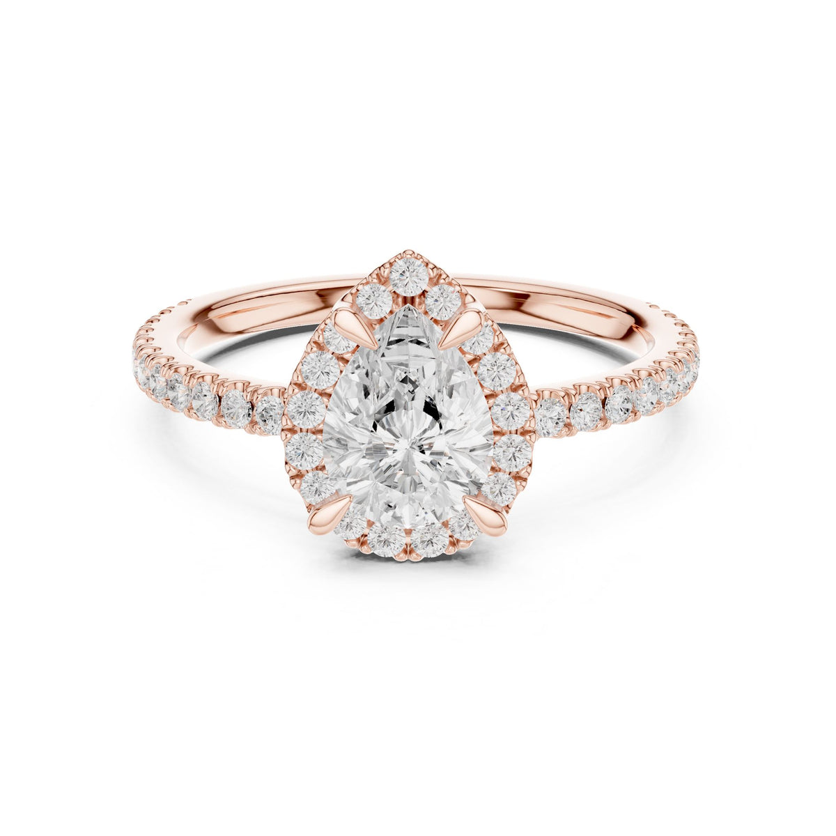 Pear Halo Lab Grown Diamond Engagement Ring