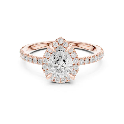 Pear Halo Lab Grown Diamond Engagement Ring