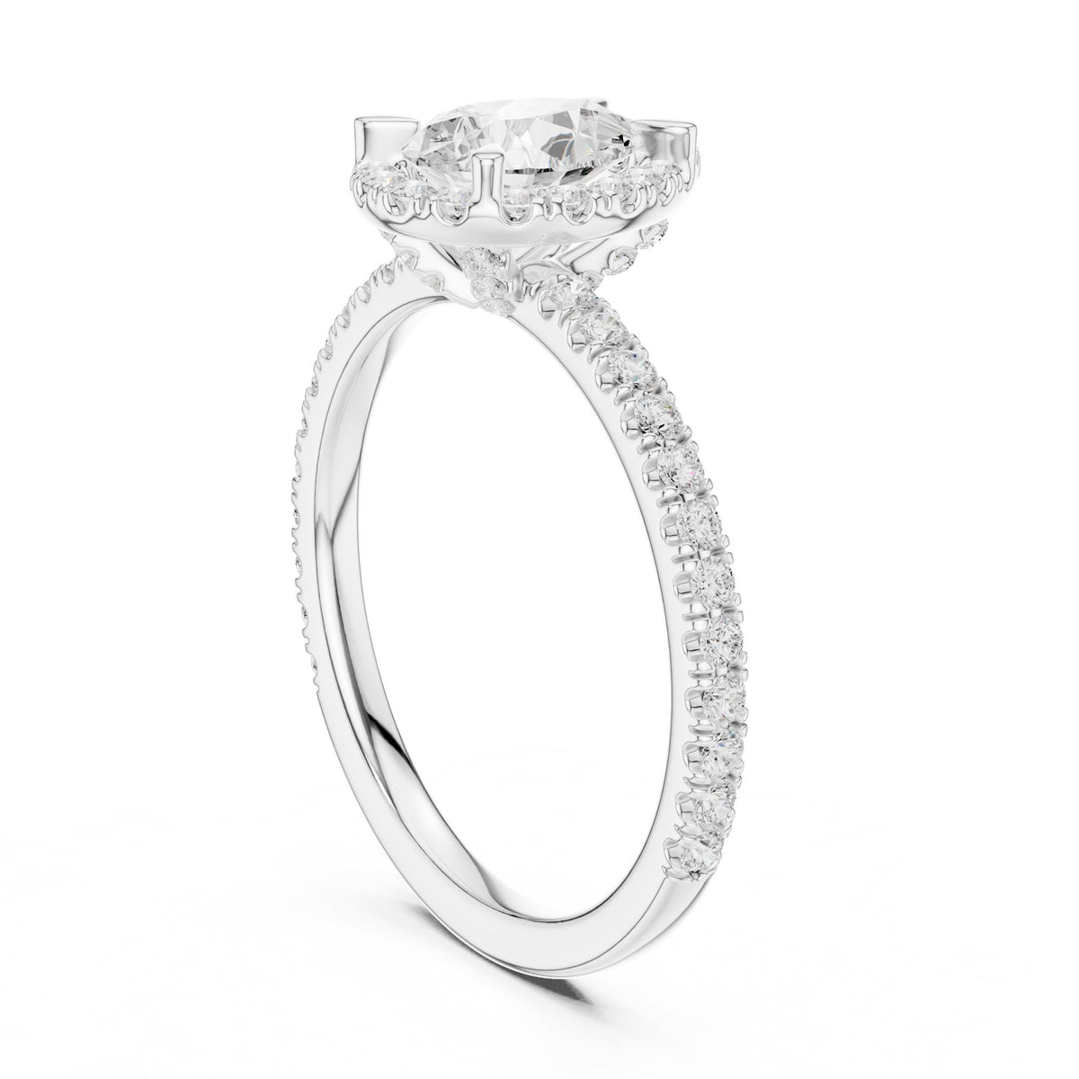 Pear Halo Lab Grown Diamond Engagement Ring