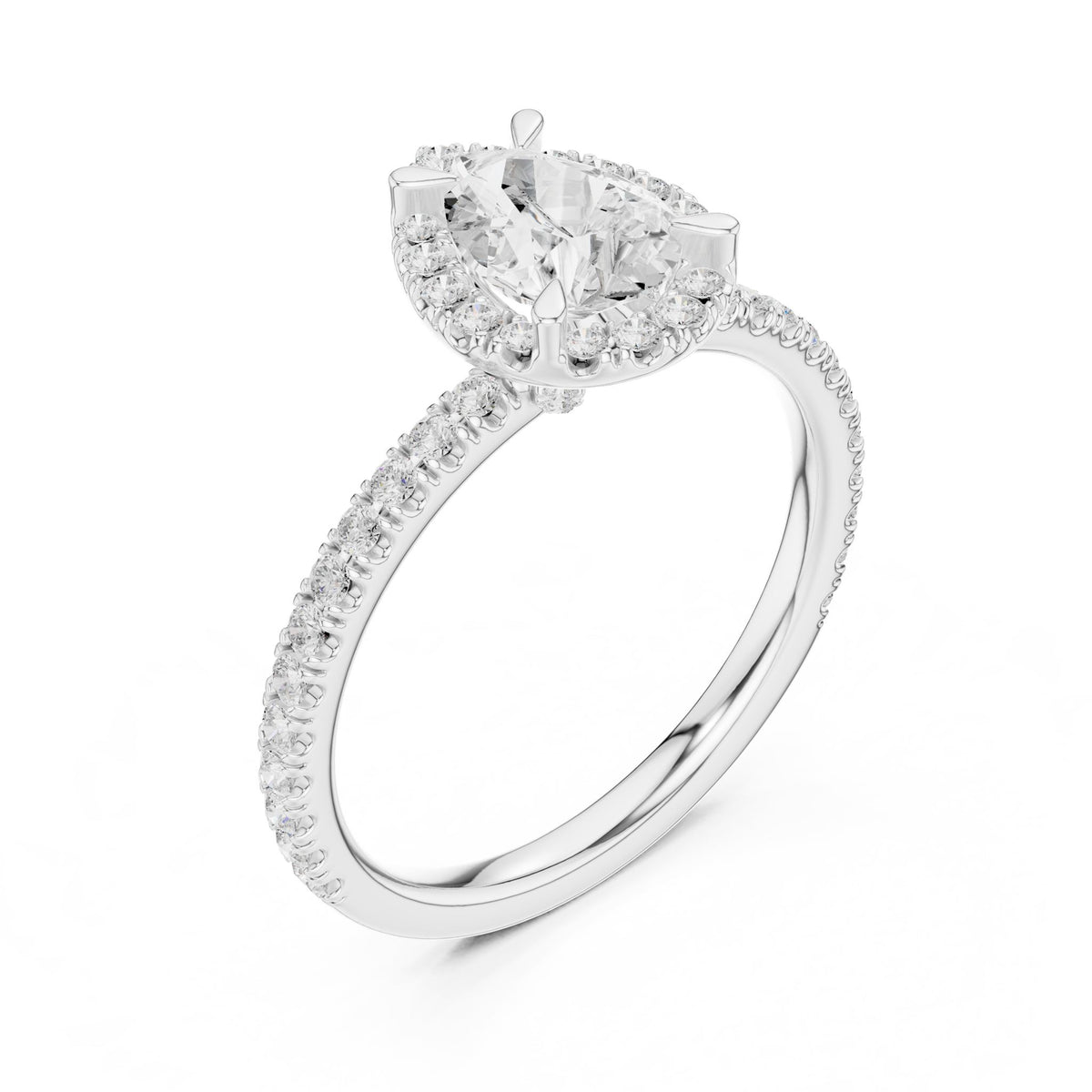 Pear Halo Lab Grown Diamond Engagement Ring