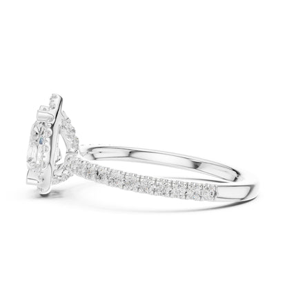Pear Halo Lab Grown Diamond Engagement Ring