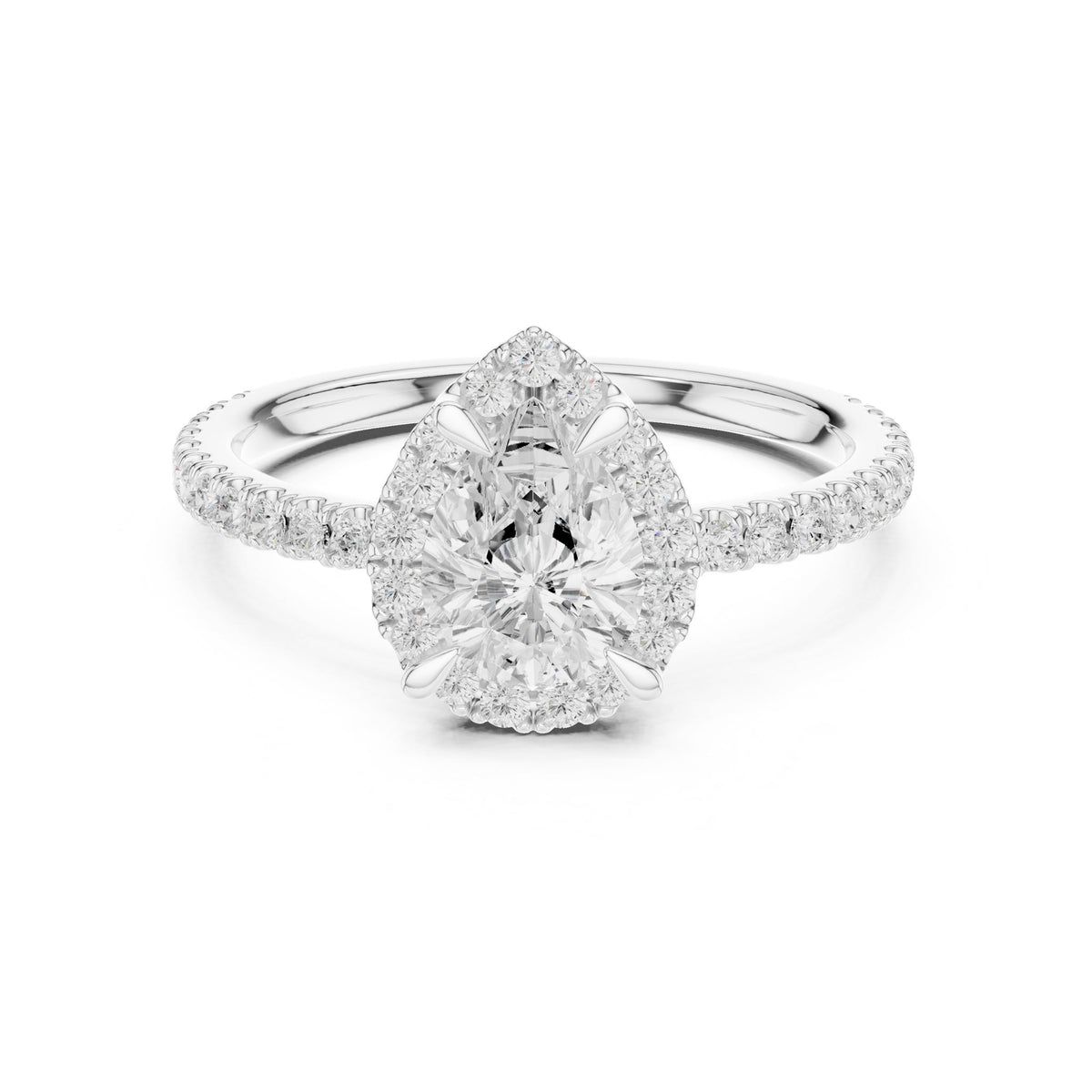 Pear Halo Lab Grown Diamond Engagement Ring