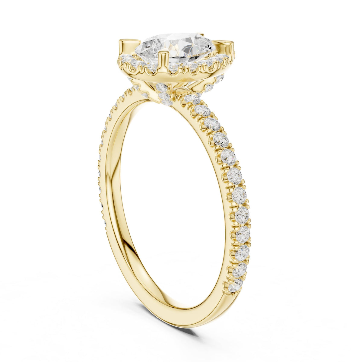 Pear Halo Lab Grown Diamond Engagement Ring