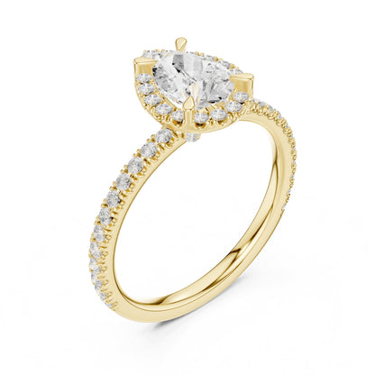 Pear Halo Lab Grown Diamond Engagement Ring