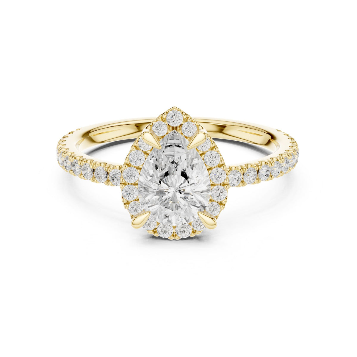 Pear Halo Lab Grown Diamond Engagement Ring