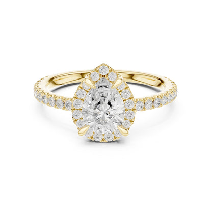 Pear Halo Lab Grown Diamond Engagement Ring