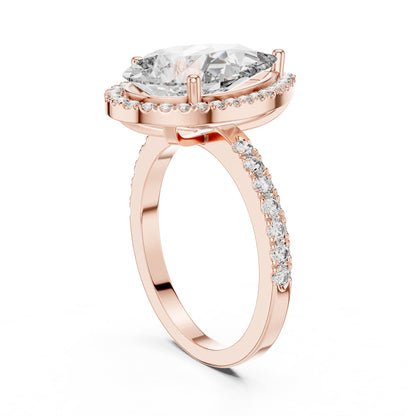 Pear Halo Lab Grown Diamond Engagement Ring