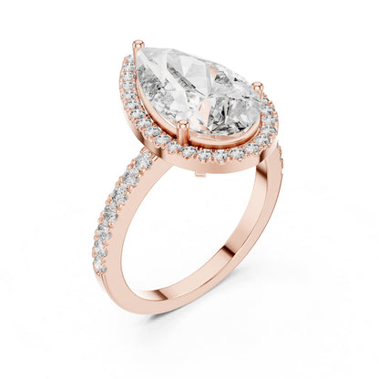 Pear Halo Lab Grown Diamond Engagement Ring
