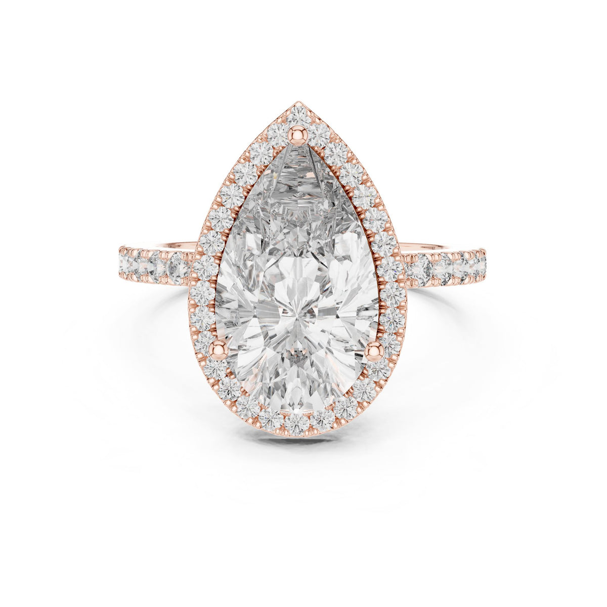 Pear Halo Lab Grown Diamond Engagement Ring