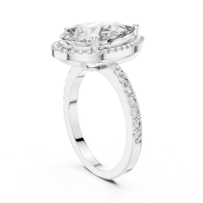 Pear Halo Lab Grown Diamond Engagement Ring