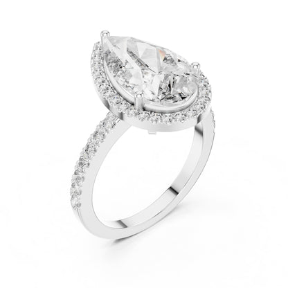 Pear Halo Lab Grown Diamond Engagement Ring