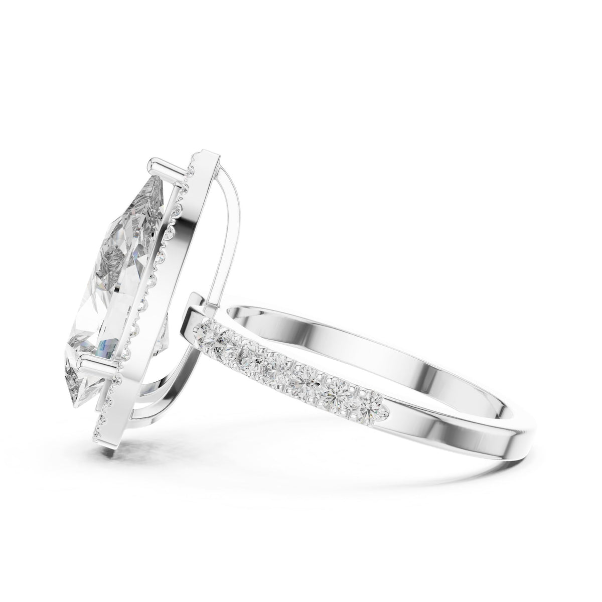 Pear Halo Lab Grown Diamond Engagement Ring