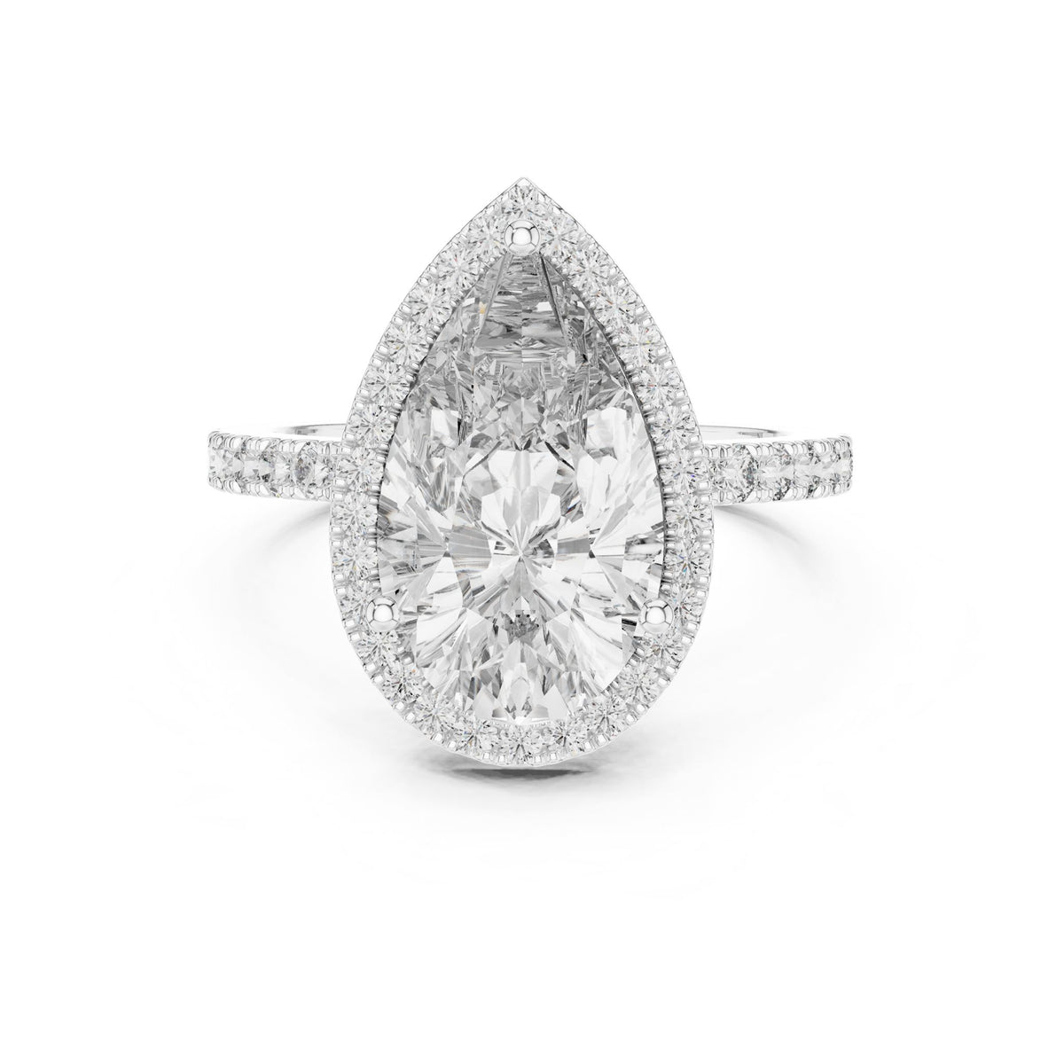 Pear Halo Lab Grown Diamond Engagement Ring