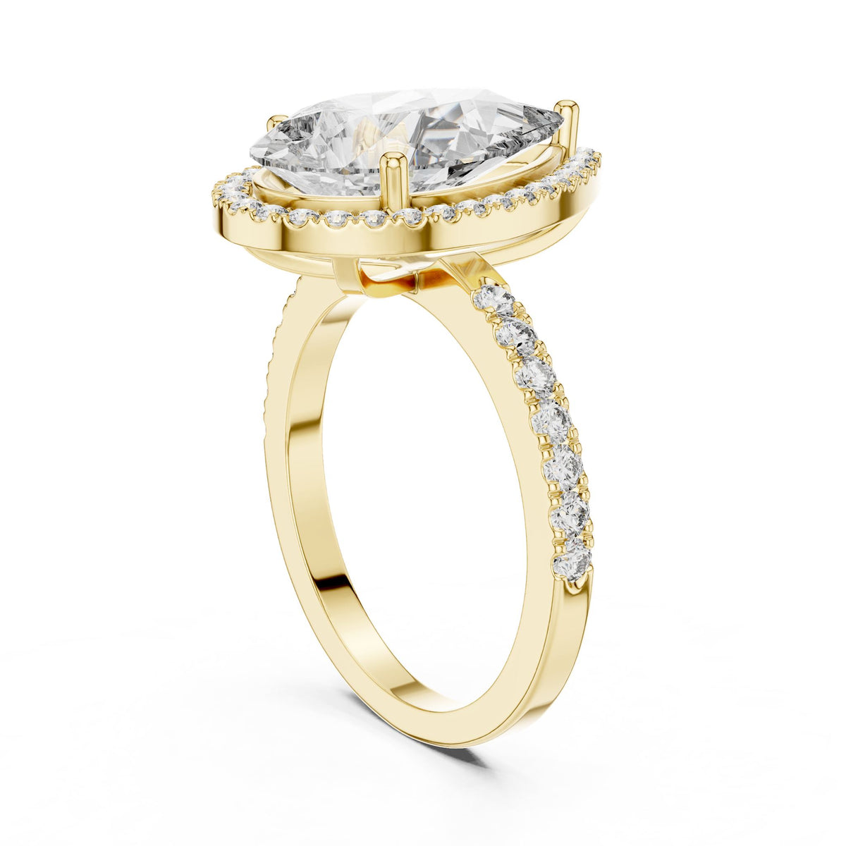 Pear Halo Lab Grown Diamond Engagement Ring
