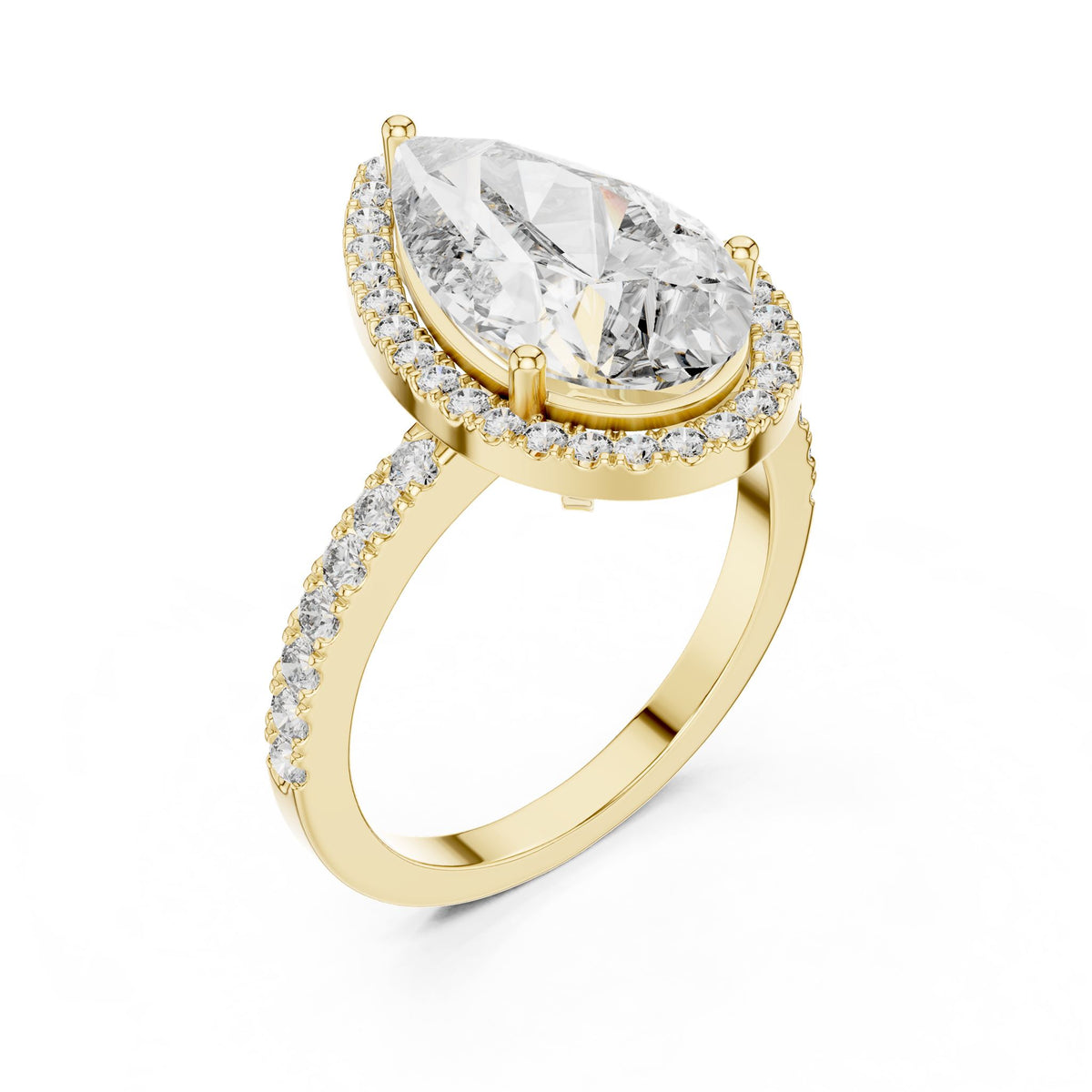 Pear Halo Lab Grown Diamond Engagement Ring