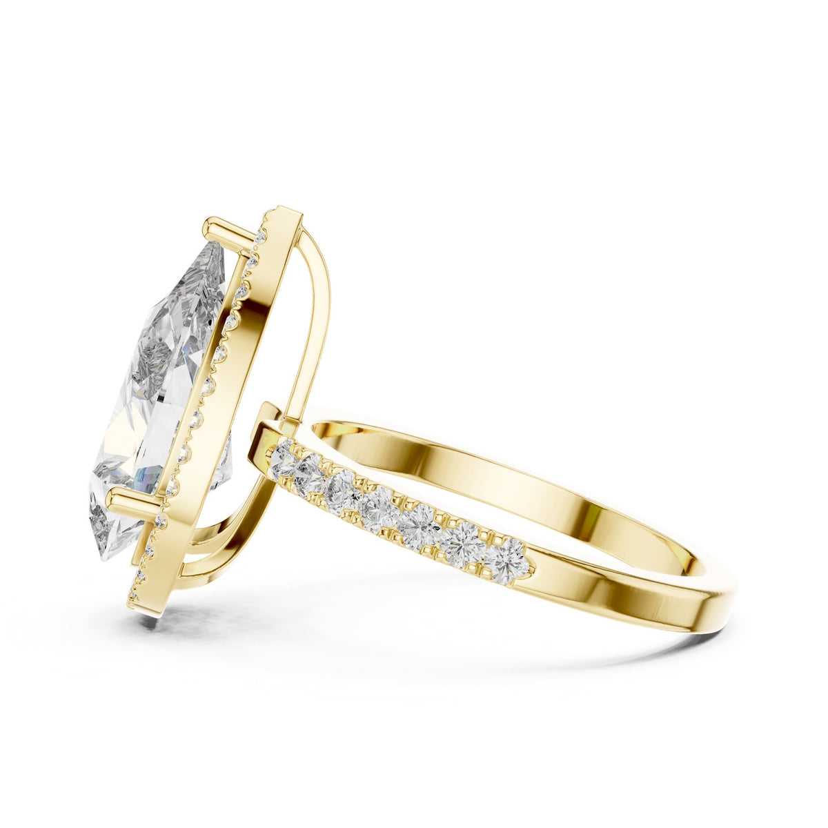 Pear Halo Lab Grown Diamond Engagement Ring