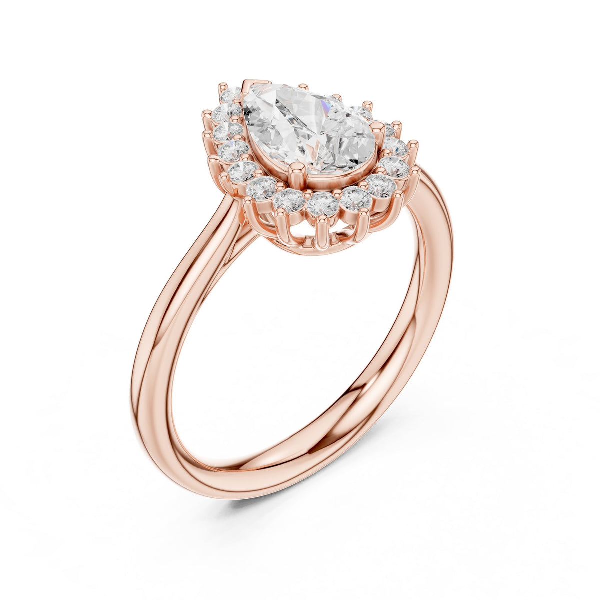 Pear Halo Lab Grown Diamond Engagement Ring