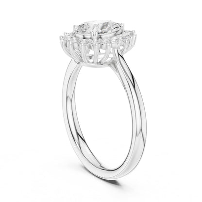 Pear Halo Lab Grown Diamond Engagement Ring