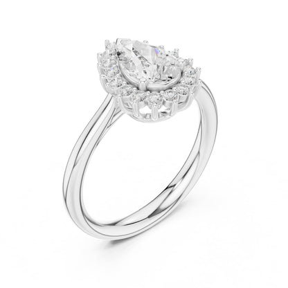 Pear Halo Lab Grown Diamond Engagement Ring