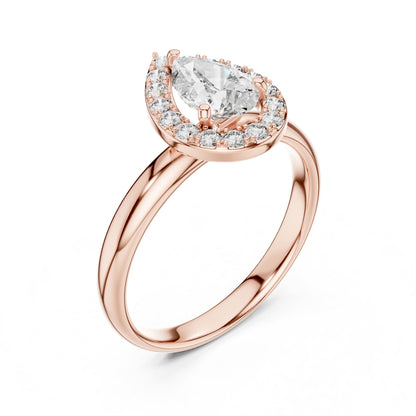 Pear Halo Lab Grown Diamond Engagement Ring